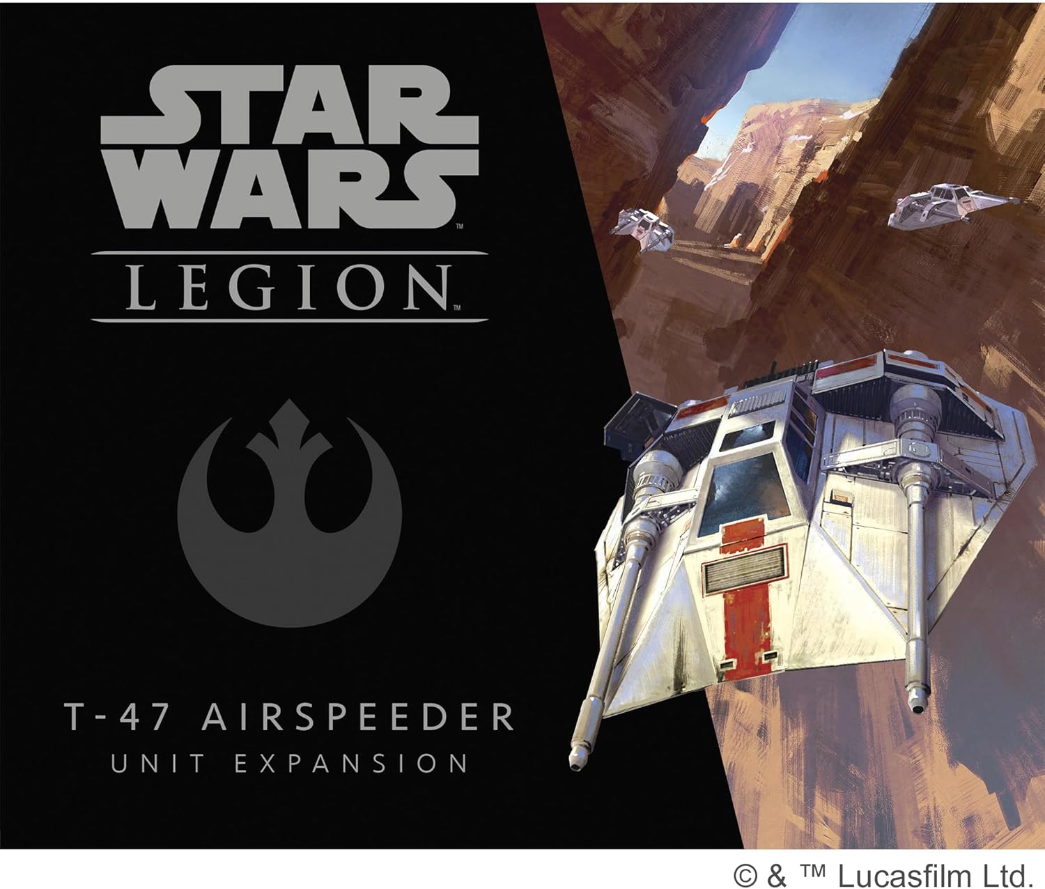 Star Wars: Legion T-47 Airspeeder UNIT EXPANSION - Gain Air Superiority! Tabletop Miniatures Game, Strategy Game for Kids and Adults, Ages 14+, 2 Players, 3 Hour Playtime, Made by Atomic Mass Games