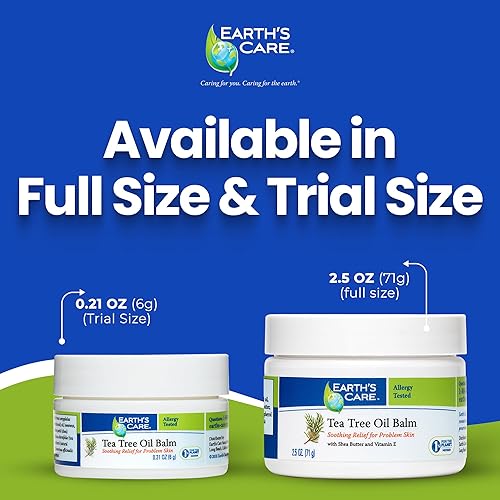 Miniatura 8 de Earth's Care Bálsamo de aceite de árbol de té, sin parabenos, colores o fragancias, probado para alergias, tamaño de prueba, 0.21 onzas.