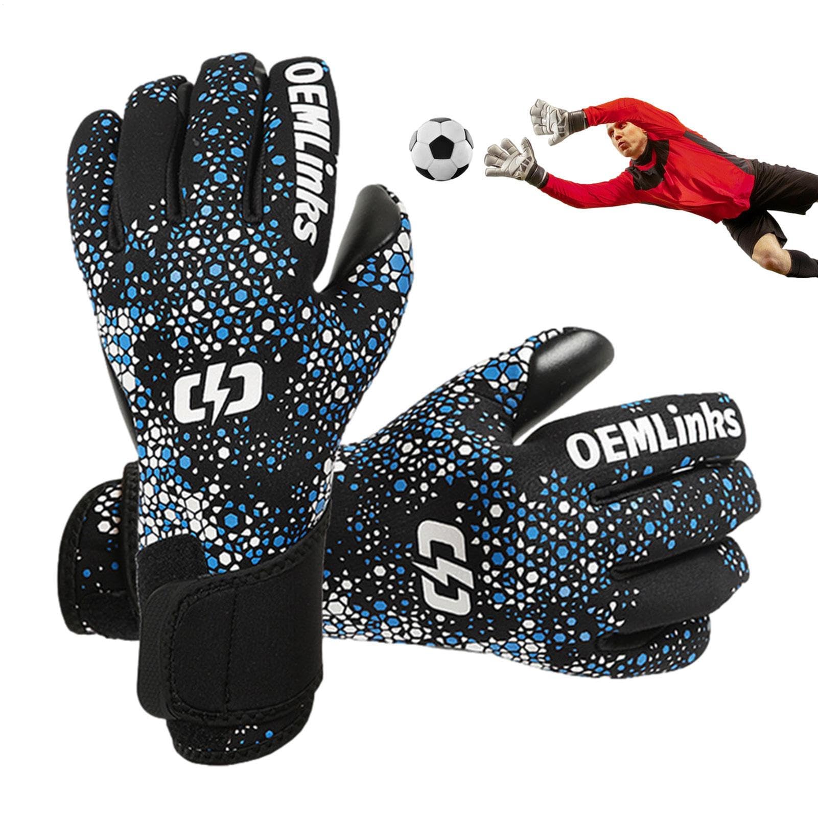 Rękawice bramkarskie | Charakteryzują się antypoślizgową, grubością, elastycznością i komfortem | Rękawice bramkarskie z ochroną palców, dla chłopców, dzieci, nastolatków i rodzin