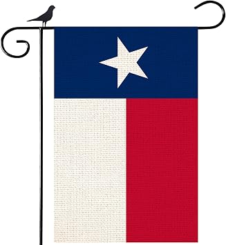 Texas State Garden Flag, Burlap Double Sided Outside Decor US Patriotic The Lone Star Outdoor Small Decorations for Garden Yard Lawn, 12 x 18 Inch