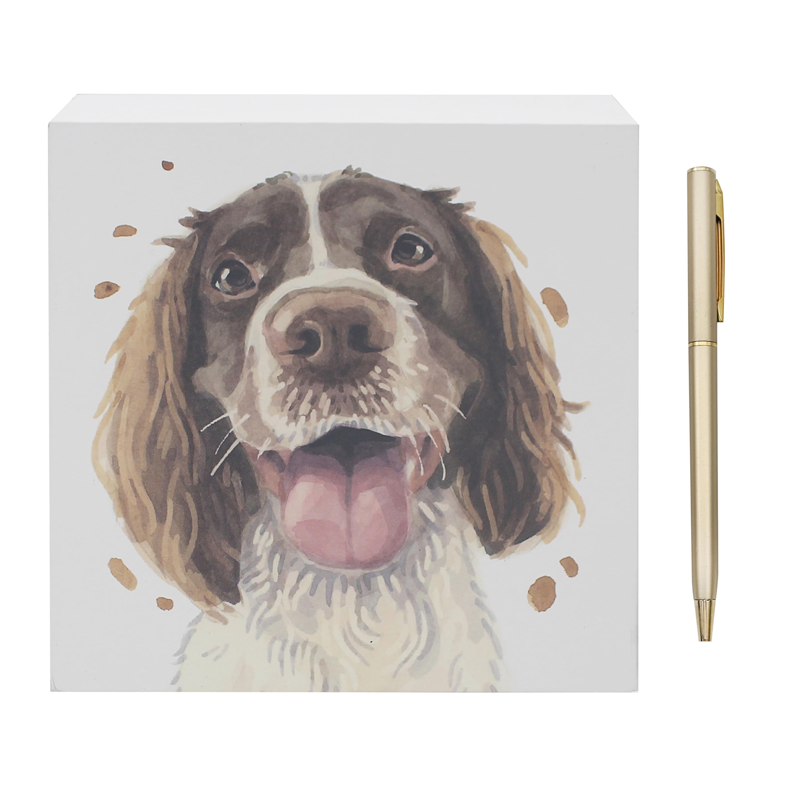 Lesser & Pavey Springer Spaniel Memo Block Robert James Hull for Home & Office | Stylish Notepads & Writing Pads For Daily Use | Compact Note pad & Memo Pads for Daily Notes & Reminders