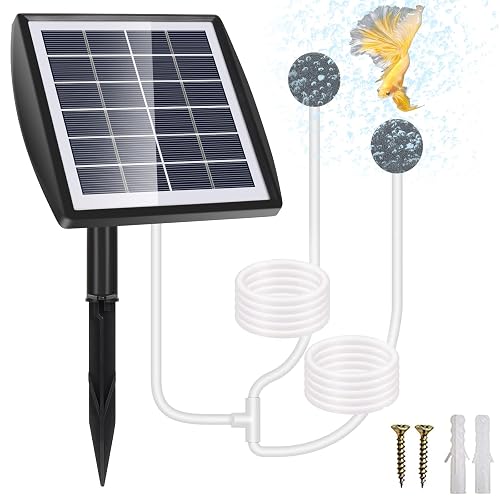 GuKKK Kit De Bomba De Aire con Energía Solar, Bomba Solar de Oxígeno para Acuario 2W