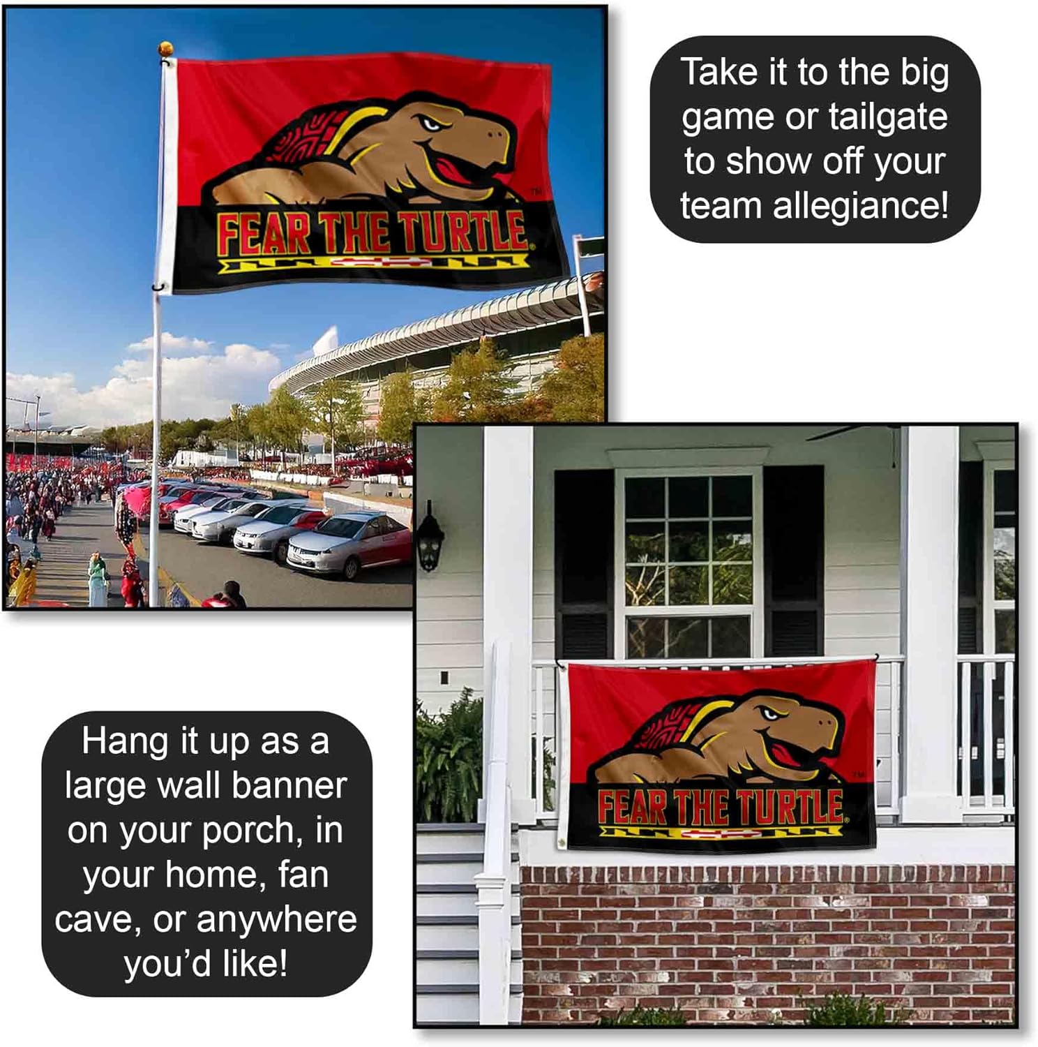 College Flags & Banners Co. Maryland Terrapins Fear The Turtle Flag