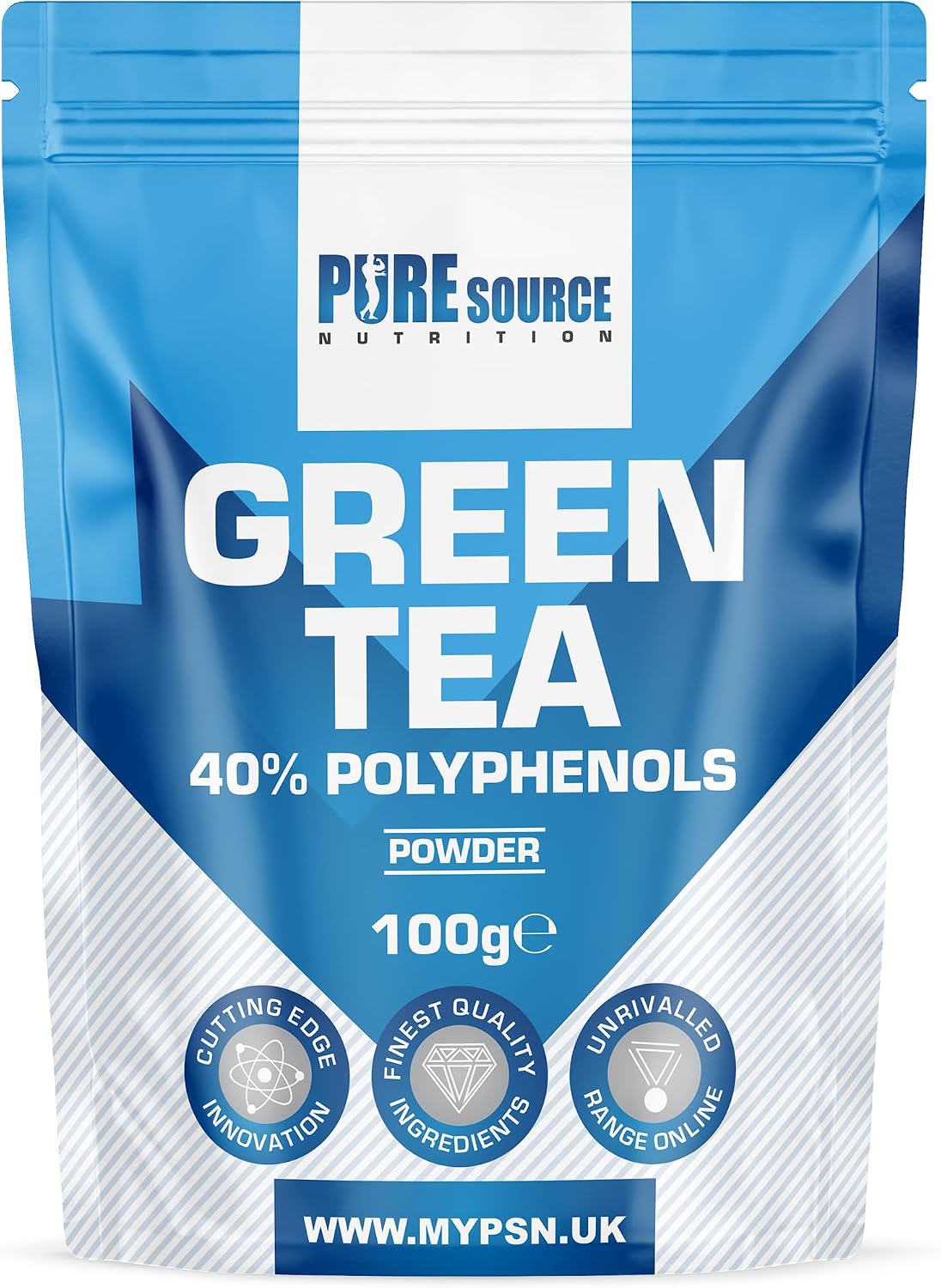 100% Pure Green Tea Extract Powder for Weight Loss Diet Herbal Supplement Maximum Strength Powder - 40% Polyphenols - 100% Pure Green Tea Powder 100g