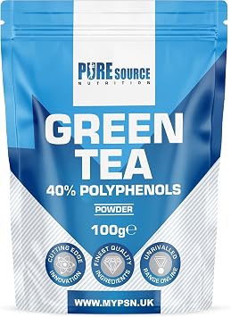 100% Pure Green Tea Extract Powder for Weight Loss Diet Herbal Supplement Maximum Strength Powder - 40% Polyphenols - 100% Pure Green Tea Powder 100g