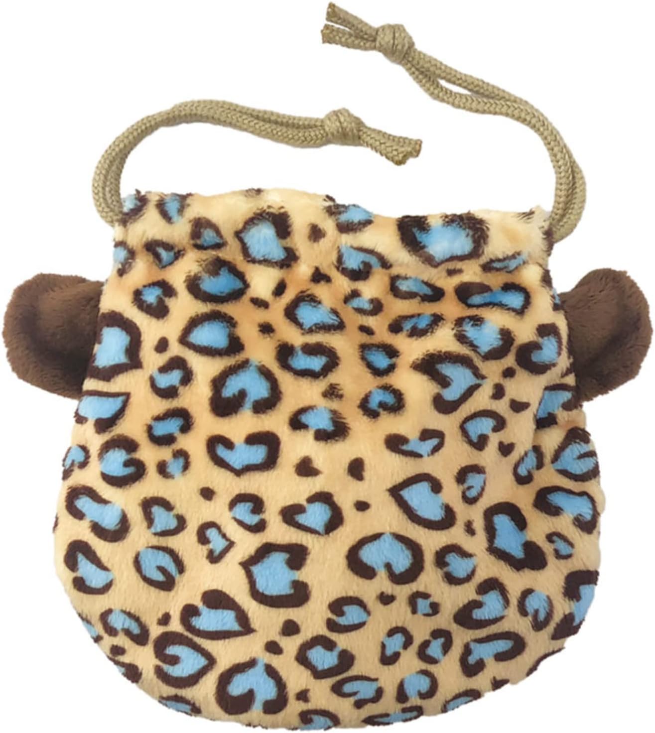 NICI 3090653 Figure Face Pouch Blue Leopard Drawstring Leopard Animal Leopard Print