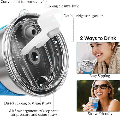 Miniatura 2 de Vasos de acero inoxidable para niños con pajitas y tapas, paquete de 6 vasos de 12 onzas a prueba de fugas, vasos irrompibles para niños pequeños,