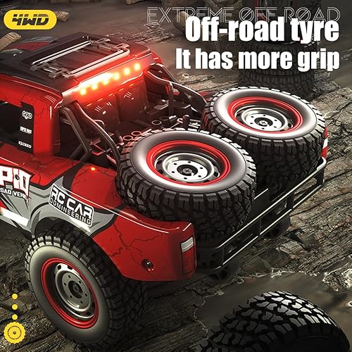 Miniatura 8 de YIKESHU Camión RC escala 1/14 RC Car 4x4 Camión de control remoto de alta velocidad todoterreno 50 KM/H Todo Terreno Crawler RC Buggy RTR 390 Motor