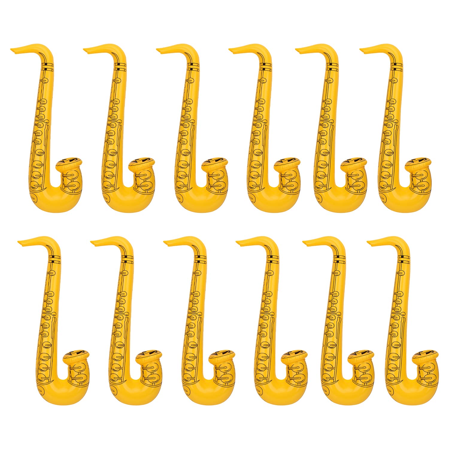 Trimming Shop Inflatable Saxophone Balloon 12pcs, Yellow