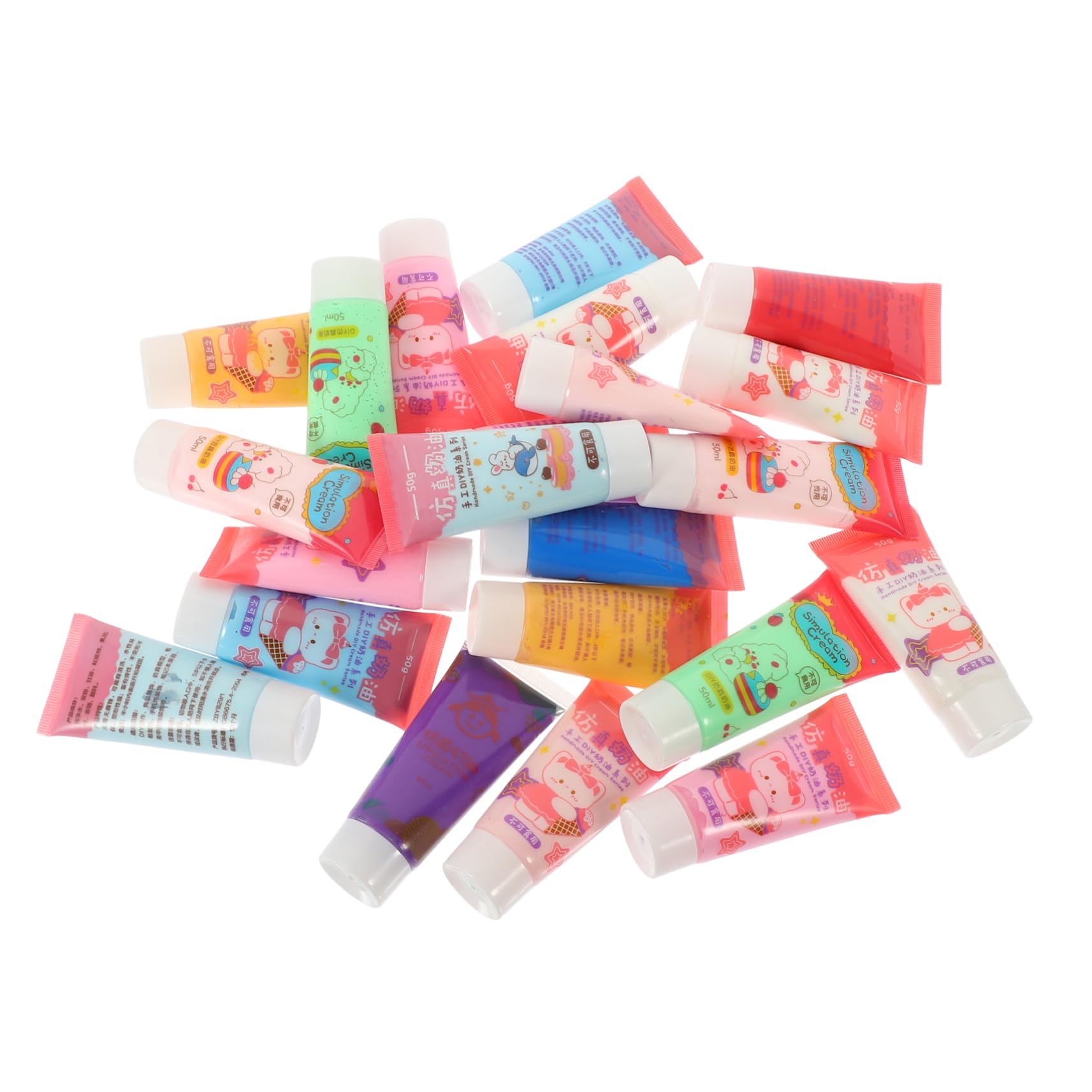 Colla Crema Simulazione 22 Pezzi 50ml per Decor DIY | Set Crema Gel Due Bocchette, Facile Usare e Riporre, per Lavoretti Creativi e Modellismo Colore Casuale