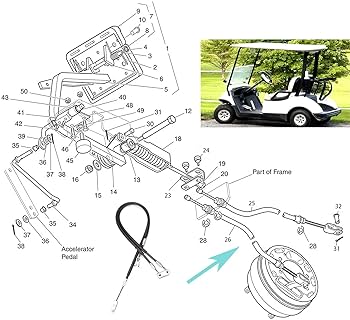 Amazon.com: 70969-G03 Golf Cart Brake Cable Set Fits EZGO