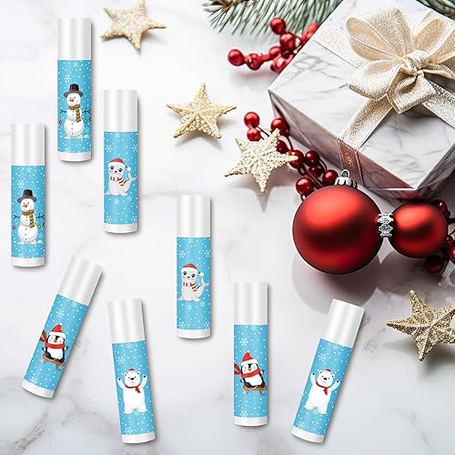 Miniatura 5 de Dansib Bálsamo labial hidratante con sabor a tema de invierno, 40 unidades, relleno de calcetines de Navidad para mujeres, hombres, niñas, niños,