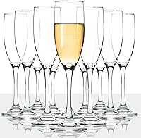 UMIZILI Classic Champagne Flutes Set of 12 - 6oz Premium Stemmed Sparkling Wine Glasses, Lead-Free Crystal Clear