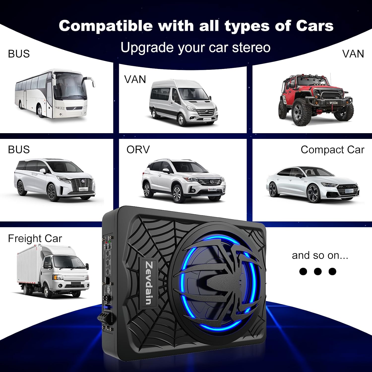 1200w subwoofer,Under Seat Subwoofers with Amp(Class D MOSFET Amp) | Slim Under Seat Powered Car Subwoofer,Underseat Car Subwoofer and Amp Package,Truck Sub and Amp Combo(Blue LED)