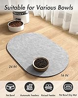 Vista 7 de Tapete absorbente de agua para perros, tapete para comida y agua, tapete de alimentación de mascotas de secado rápido, tapete de comida para perros