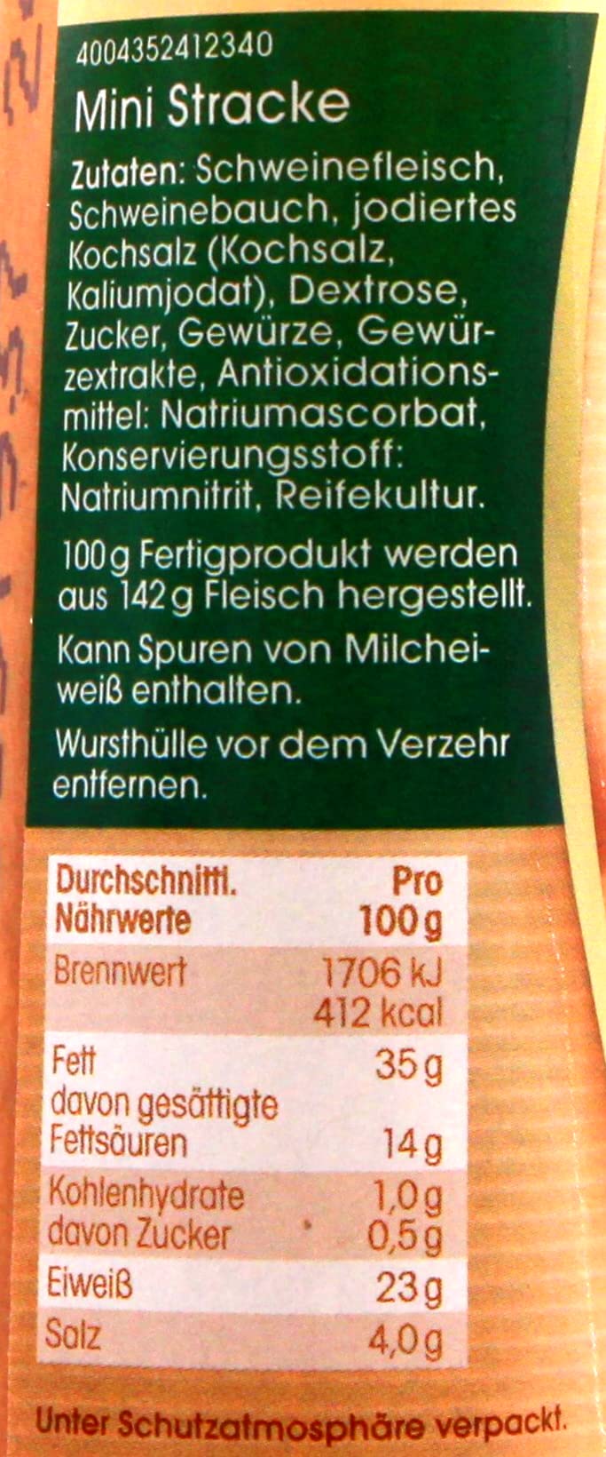 Mini Stracke Luftgetrocknete Mettwurst, 4er Pack (4 x 200g)