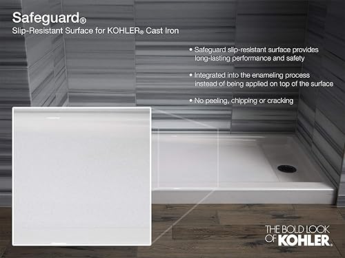 Miniatura 6 de Kohler K-9178-0 9178-0 RECEPTOR W/RH CTR DRN, 60X34, 4.50 x 34.00 x 60.00 pulgadas, blanco