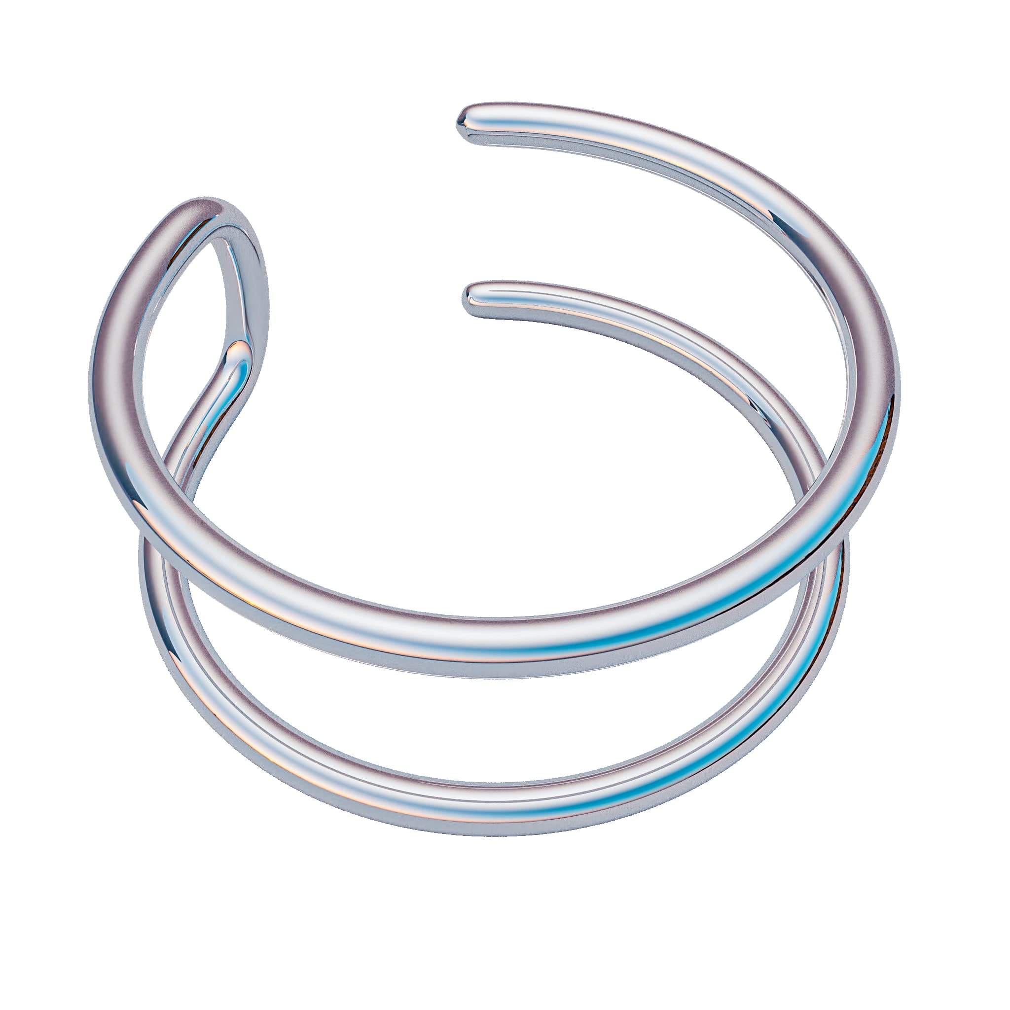 JollizFake Helix Double Earring 20 Gauge - 925 Silver Faux Double Helix Rings No Piercing Needed