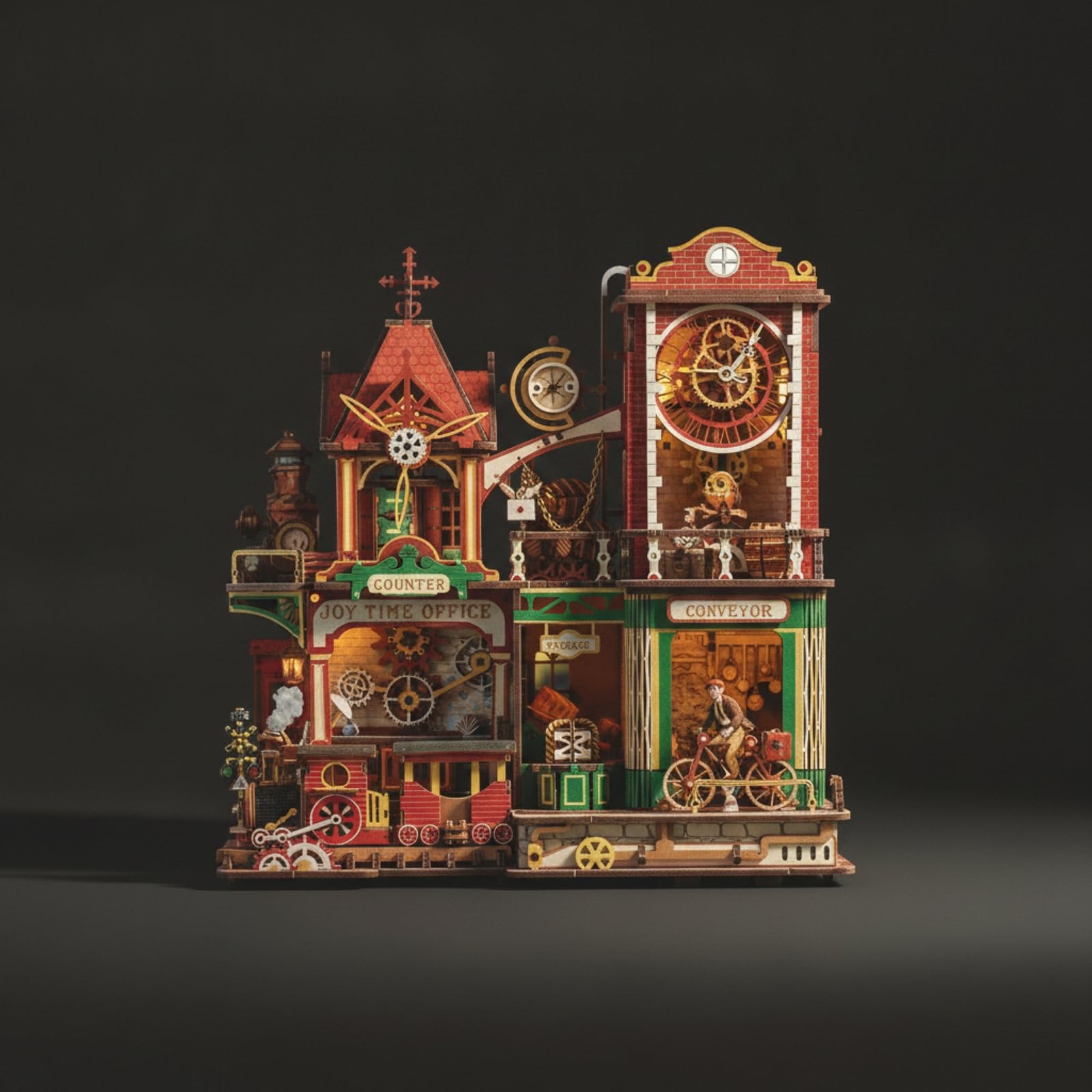 Modellino di Ufficio Postale Creativo Miniatura Fai da Te Decorativo Modellismo per Collezionisti, Libreria, Scrivania, Ufficio Postale Joy Time MX-005 Con Istruzioni In Cinese