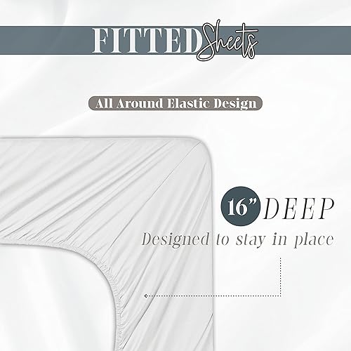 Miniatura 5 de Elegant Comfort Juego de sábanas y edredón de 7 piezas, lujoso de 1500 hilos, 7 piezas, tamaño Queen, juego de sábanas y edredón súper acogedor,