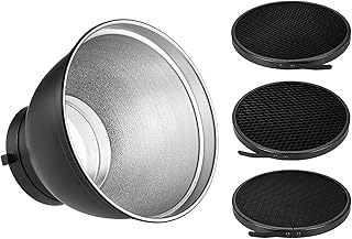 7 Inch Standard Reflector Diffuser Lamp Shade Dish with for Bowens Mount Studio Strobe Flash Light Speedlite with 20Â°/ 40Â°/ 60Â° Honeycomb Grids