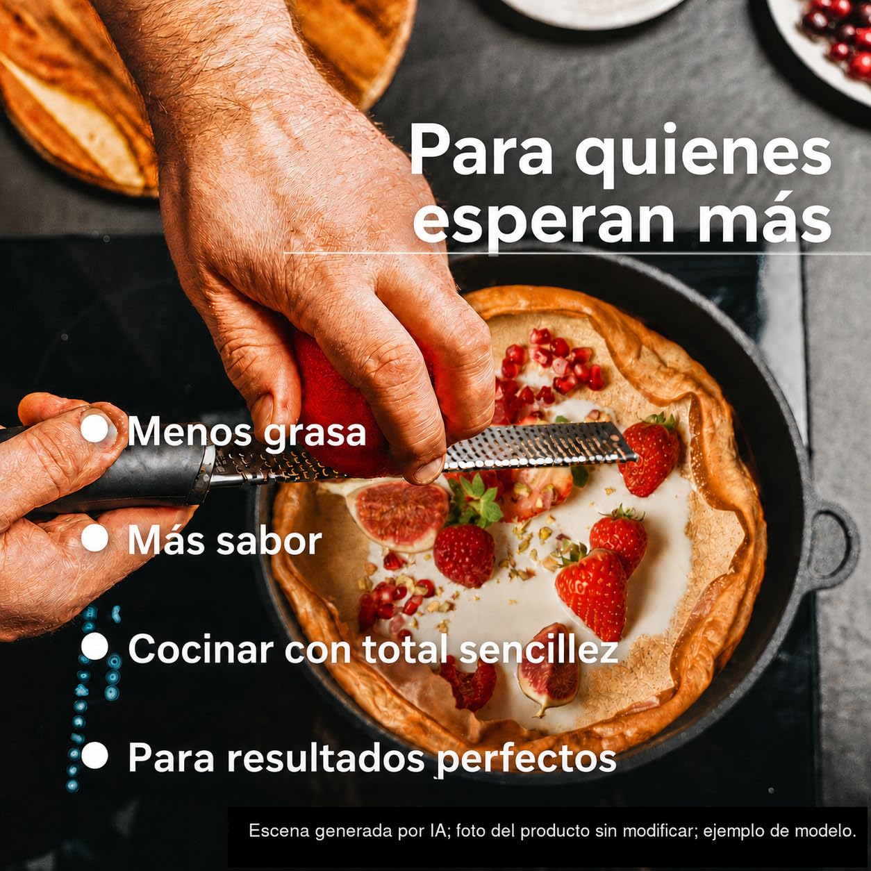 AMT Gastroguss Lotan® AMZN-424-Z20B - Sartén giratoria (24 cm de diámetro, mango extraíble, no apta para inducción, acabado antiadherente, sartén de fundición (aluminio fundido), AMZN-424 - Z20B