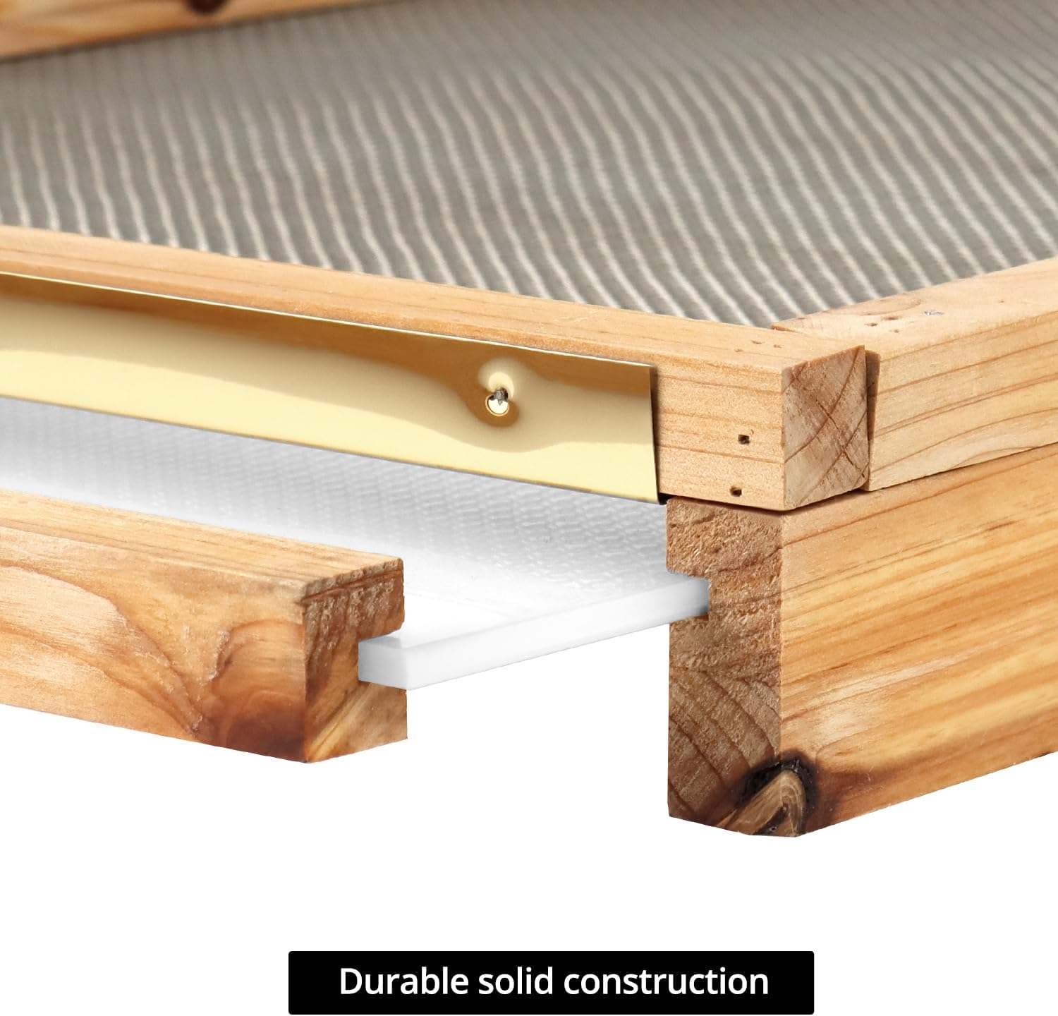 QWORK 10-Frame Beehive Screened Bottom Board with Beeswax Finish, Beehive Separated Board, Beekeeping Hive Screen Tool