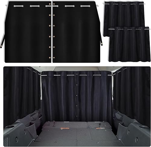 Miniatura 11 de ZATOOTO Cortina divisora de automóvil, cortina opaca para vehículos, longitud ajustable para furgonetas grandes, caravanas, camiones (6.56 pies x