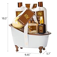 Vista 6 de Regalos para el día de la madre para mujer, juego de regalo de 7 piezas de coco y vainilla, colección de baño, regalos del día de San Valentín
