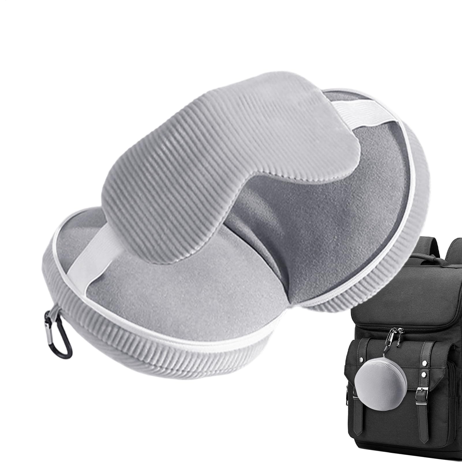 XJBTBA Lekka poduszka podróżna, miękka poduszka samolotowa, zagłówek podróżny z osłoną oczu, wygodna poduszka pod szyję, poduszka kempingowa o ergonomicznym stylu, akcesorium wakacyjne do spania w