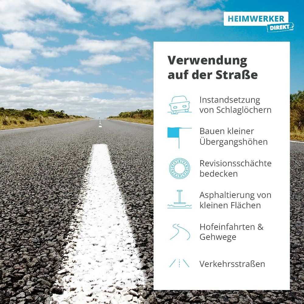3x Alfa Reparaturasphalt 25 kg Kaltasphalt – Asphalt – Reparatur – Profi | Profi Qualität – Reparaturasphalt Körnung 0–5 mm für Beton und Bitumen, sofort befahrbar und bei jeder Witterung einsetzbar