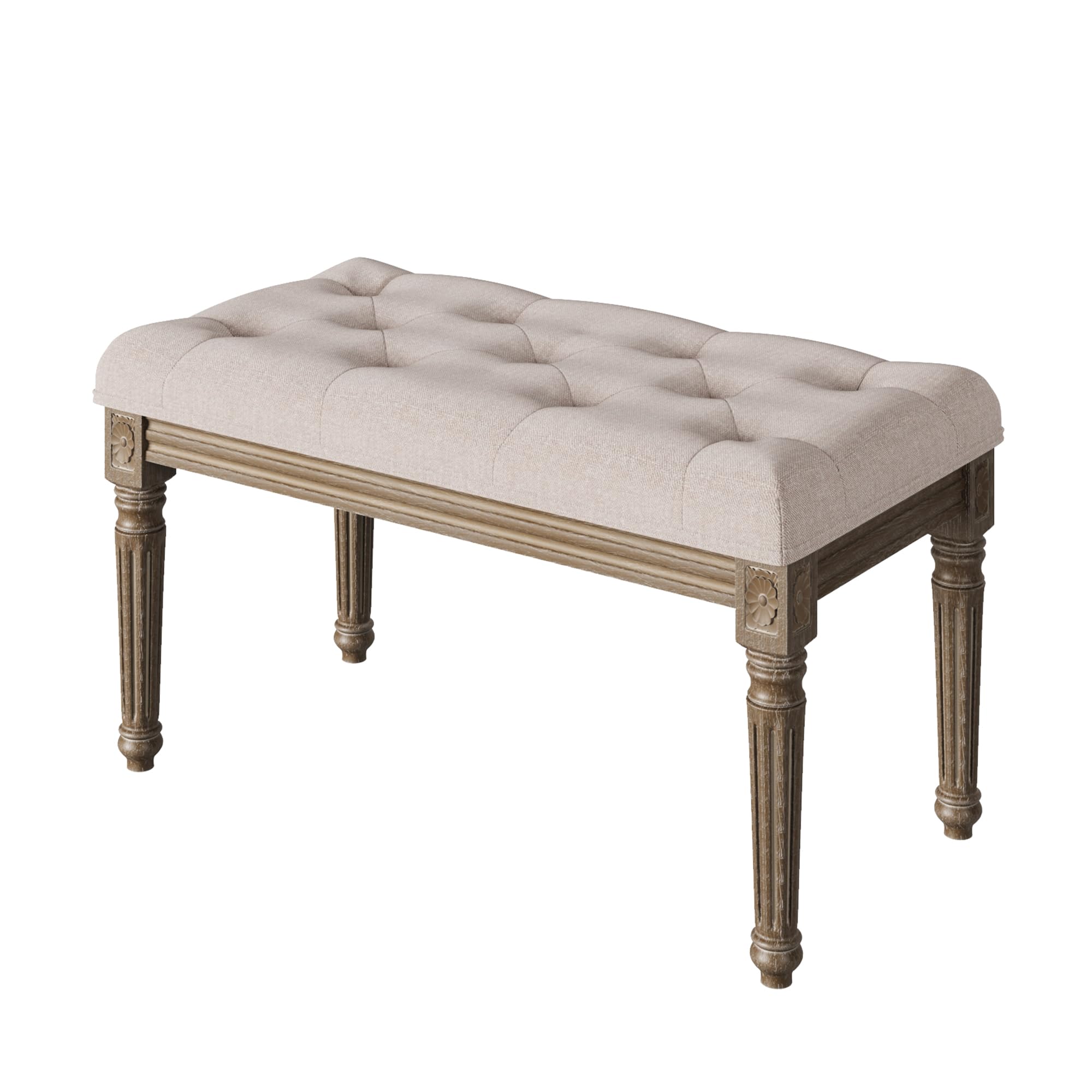 Bench Button Snapklik.com : Vintage Bench,Button Tufted Entryway Bench,31 In X 17in ...