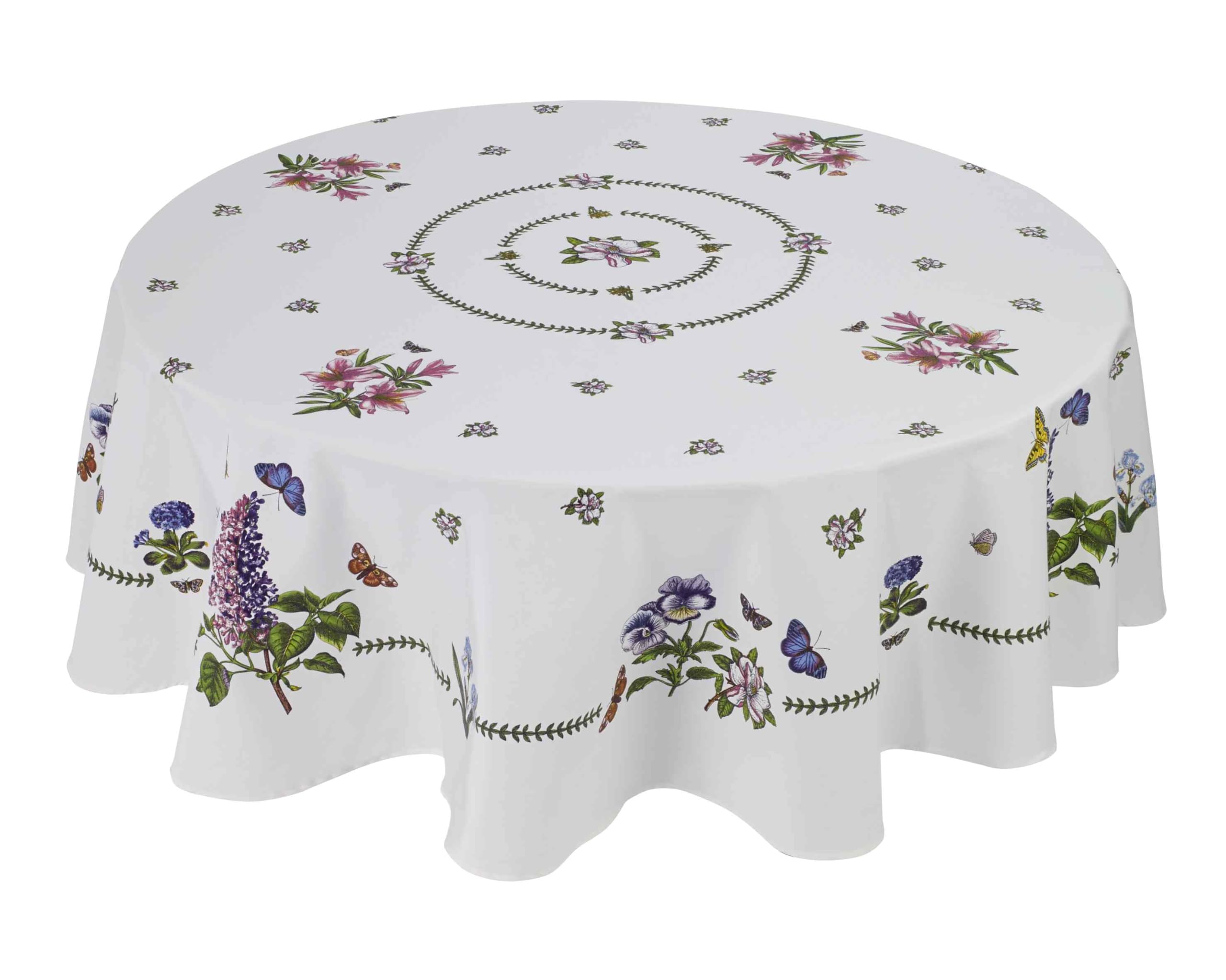 Avanti Portmeirion - Tovaglia rotonda con motivo giardino botanico, 188 cm, multicolore