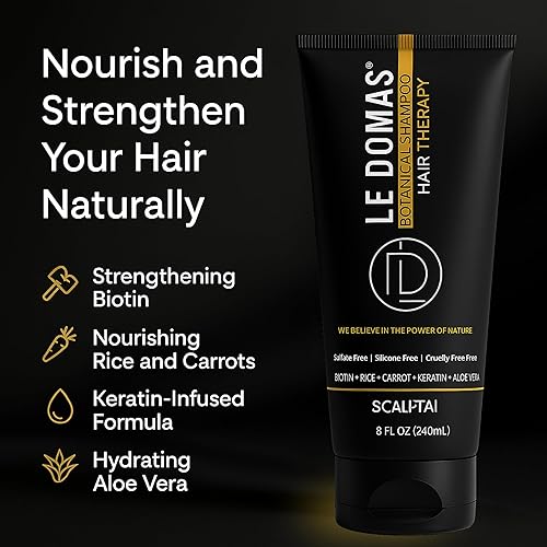 Miniatura 2 de Le Modas Champú botánico para el crecimiento del cabello, champú natural sin sulfato con aloe vera y arroz, anticaspa y apoyo contra la pérdida de