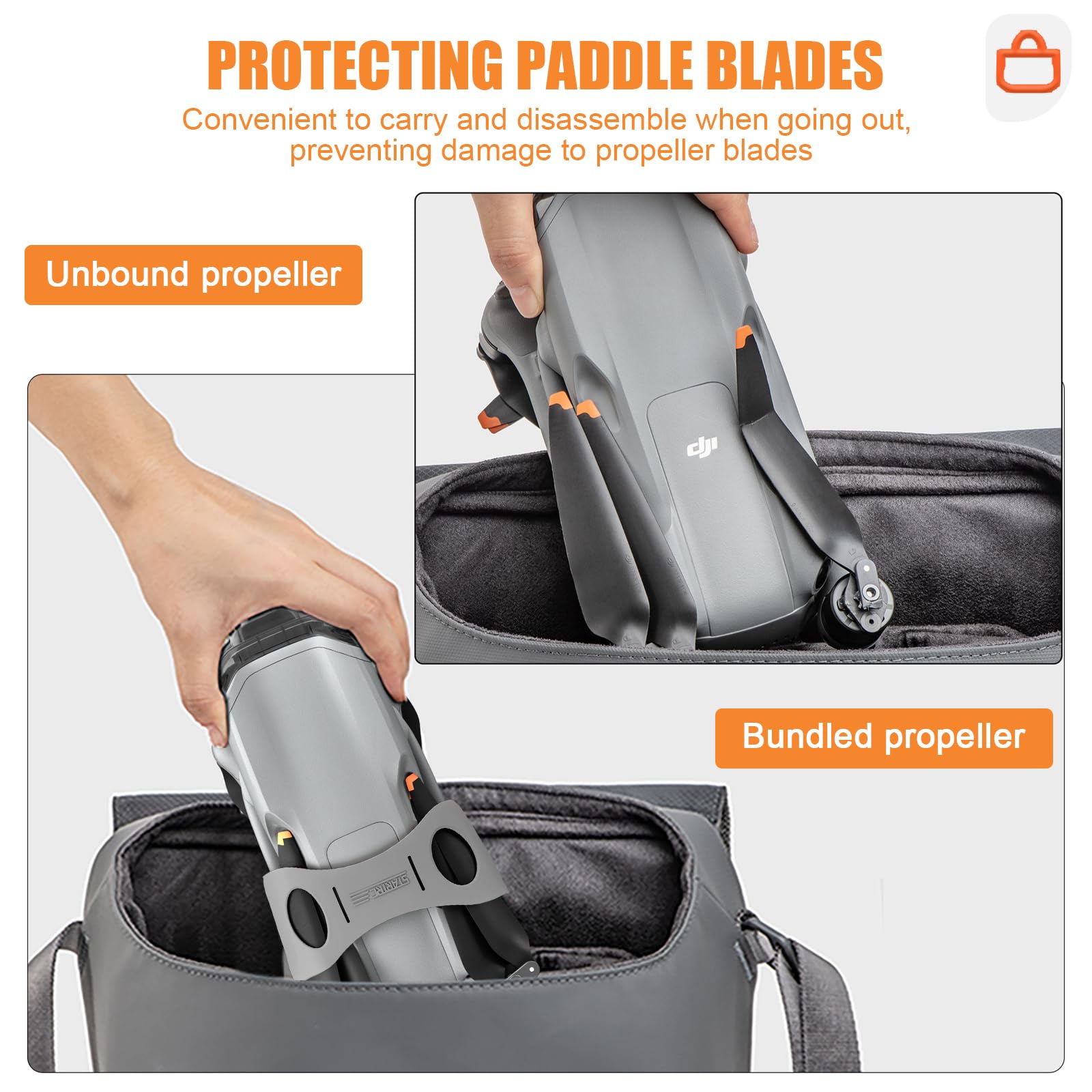 Supporto per lama per eliche DJI Air 3, protezione per cinghia di protezione dell'elica, fissatore stabilizzatore per drone AIR 3, accessori portatili per esterni (arancione