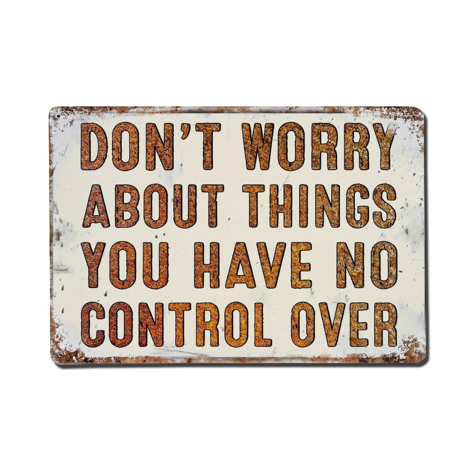 Don't Worry About Things You Have No Control Over Tin Sign Metal Poster Vintage Metal Signs for Home Man Cave Bar Cafe Kitchen laundry room Wall Decorations Gift 8x12Inch