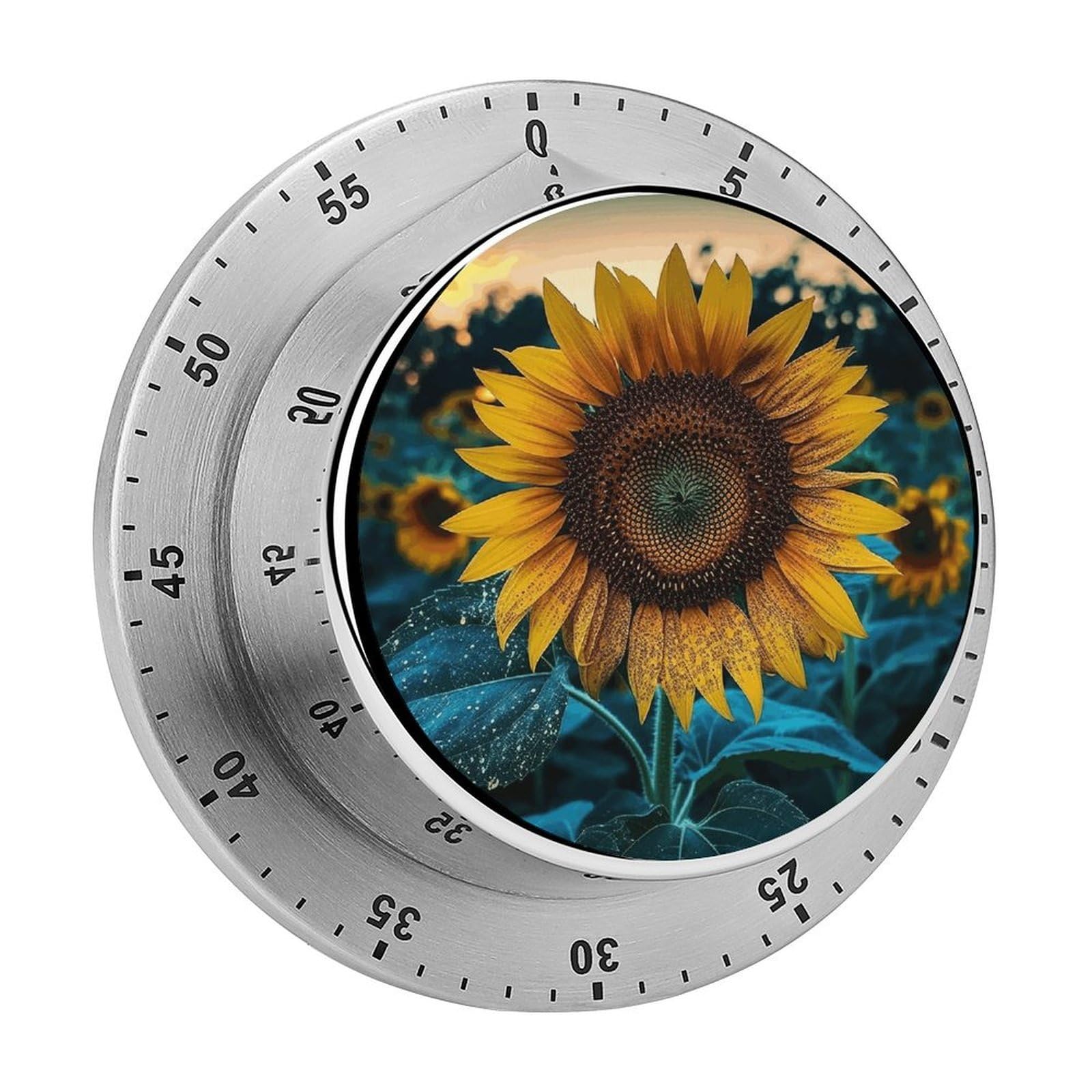 The Most Beautiful Sunflower Kitchen Timer Chef Cooking Timers Clock with Loud Alarm Exquisite Stainless Steel Mechanical