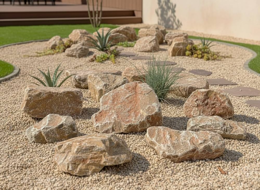 ロックガーデン　セット　庭石　石 石材　庭　ガーデニング 楽天市場】ロックガーデン 石 庭石 割栗石 ビターロック 20kg 約