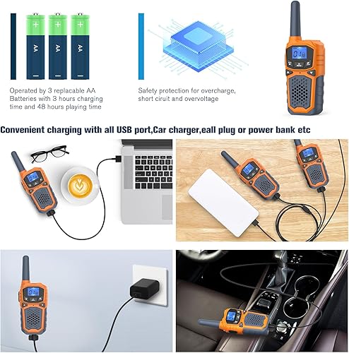 Miniatura 3 de 2 Walkie-Talkies para niños, juguetes al aire libre para niños y niñas, Walkie-talkies recargables de larga distancia, adecuados para camping,