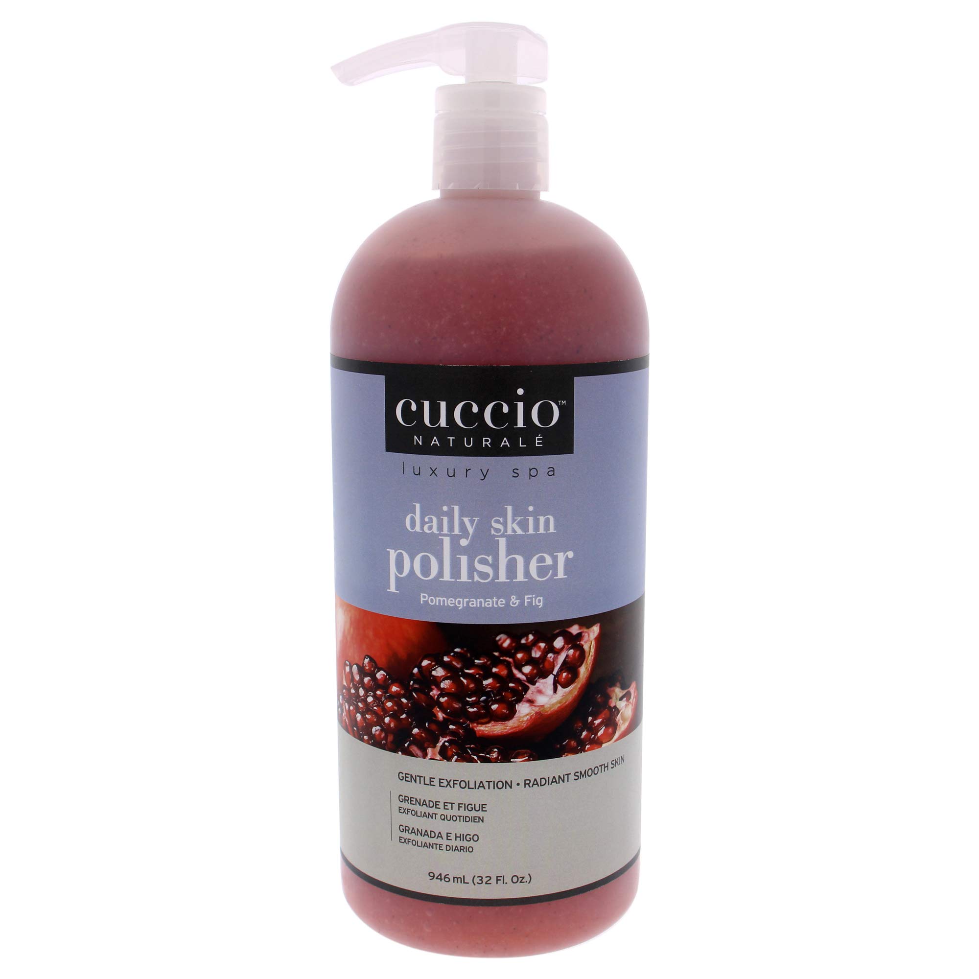 Cuccio Naturale Daily Skin Body Polisher - Soothes And Softens - Gentle Exfoliation Process - Lifts Dead Cells From Surface - Smooth And Radiant Results - Pomegranate And Fig - 946 ML Scrub