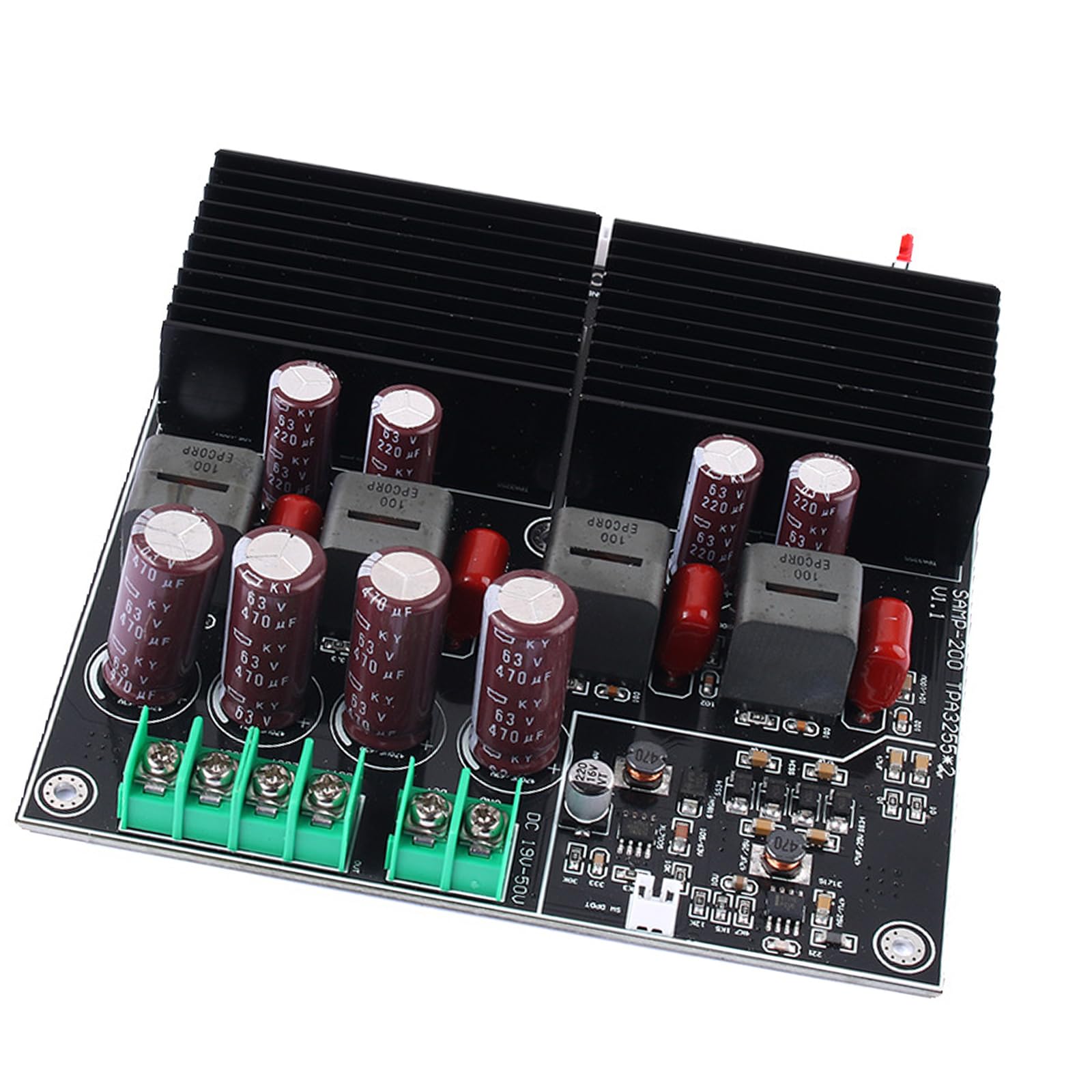 Placa de amplificador de alta fidelidad, amplia frecuencia, 20 Hz a 30 kHz, doble centro, 600 W de potencia de salida, baja deformación para un sonido excelente, amplificador doble de alta