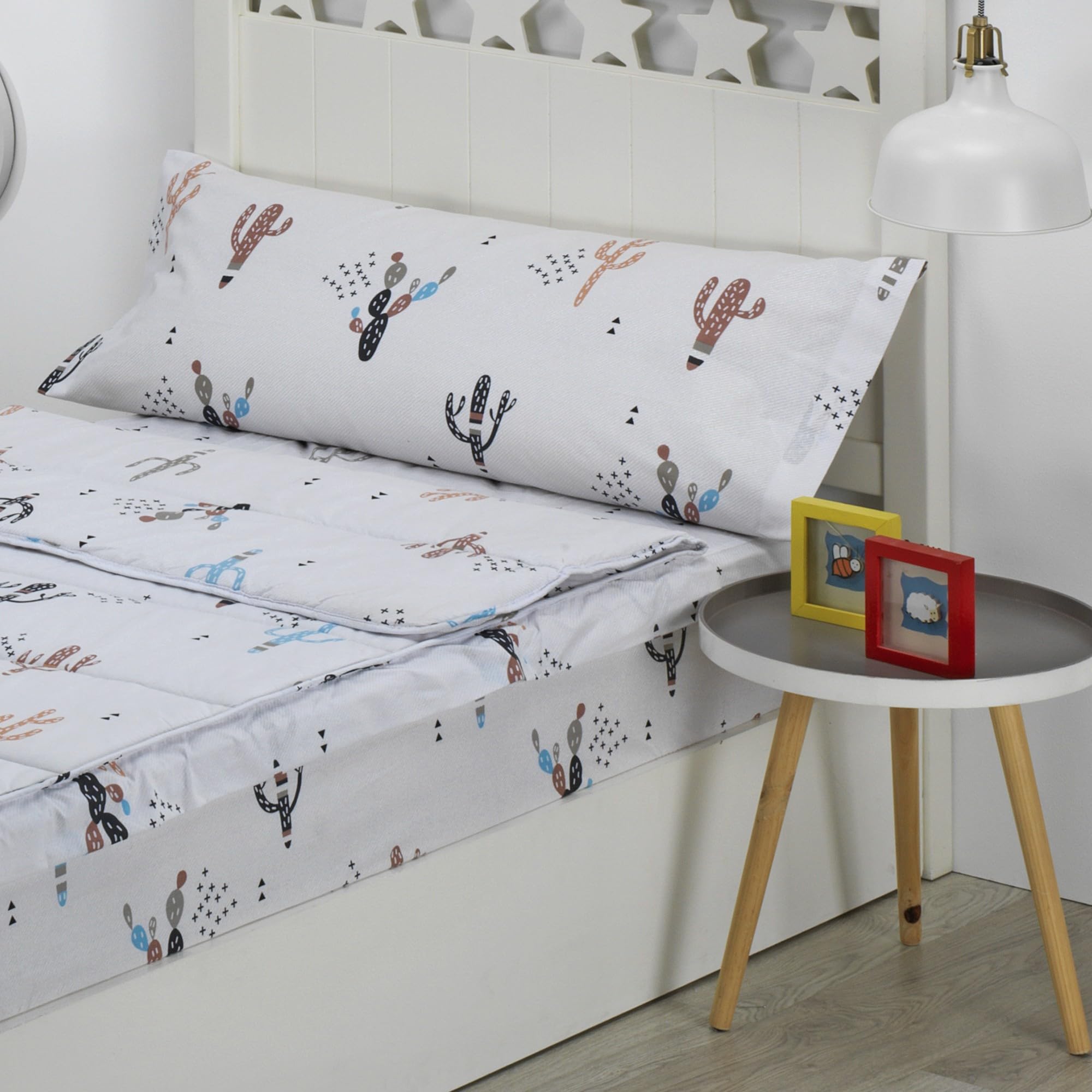 DHESTIA HOME Saco Nórdico con Cremallera Edredón Ajustable Cama Infantil Cactus Color Único Talla Cama 105