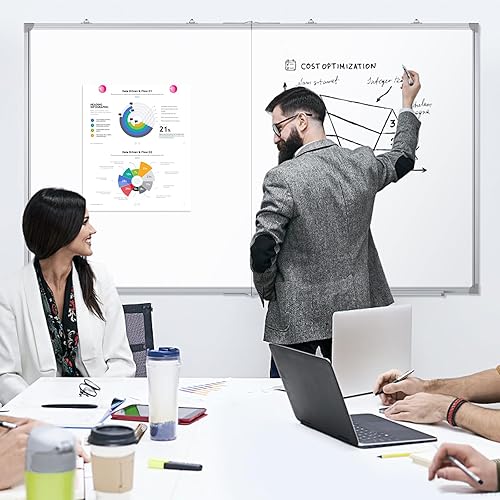 Miniatura 7 de DOLLAR BOSS Pizarra blanca grande de 60 x 48 pulgadas plegable magnética para pared, pizarra portátil de borrado en seco de doble cara, tablero de