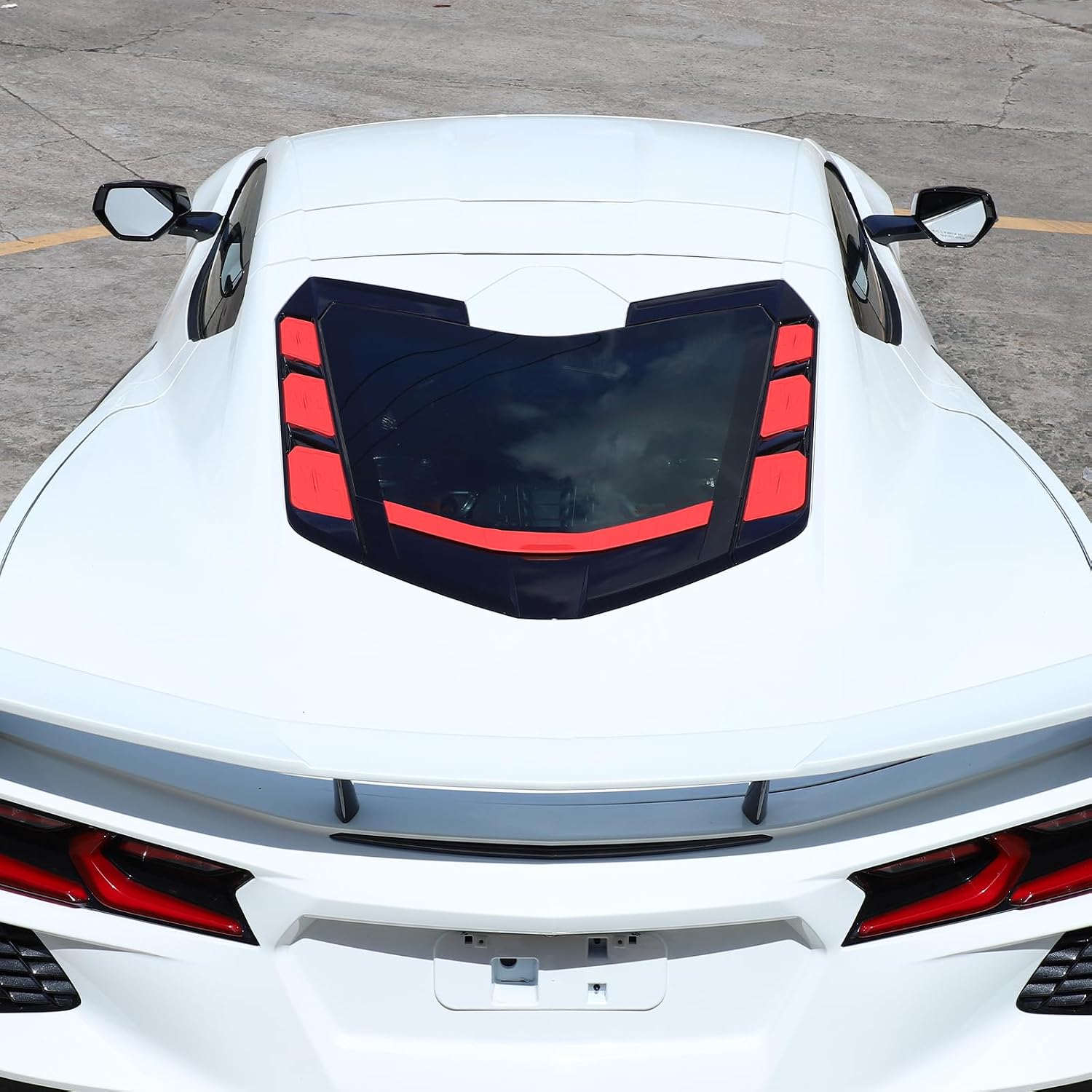 Dry Rear Engine Bay Vent Blocks Covers for Corvette C8 2020-2025 Stingray Z51 Coupe Z06/E-Ray Rear Hatch Hood Car Wash Covers Engine Bay Air Vent Inserts Protection (Red)