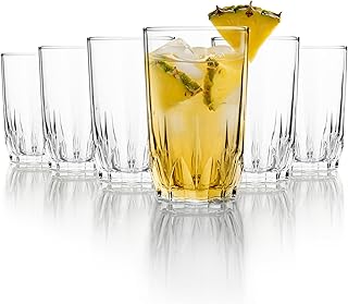 CELLO Glaze Glass Set of 6 Pcs 180ml, Transparent | Freezer &amp; Fridge Safe, Leadfree Dishwasher Safe Toughened Crystal Clea...