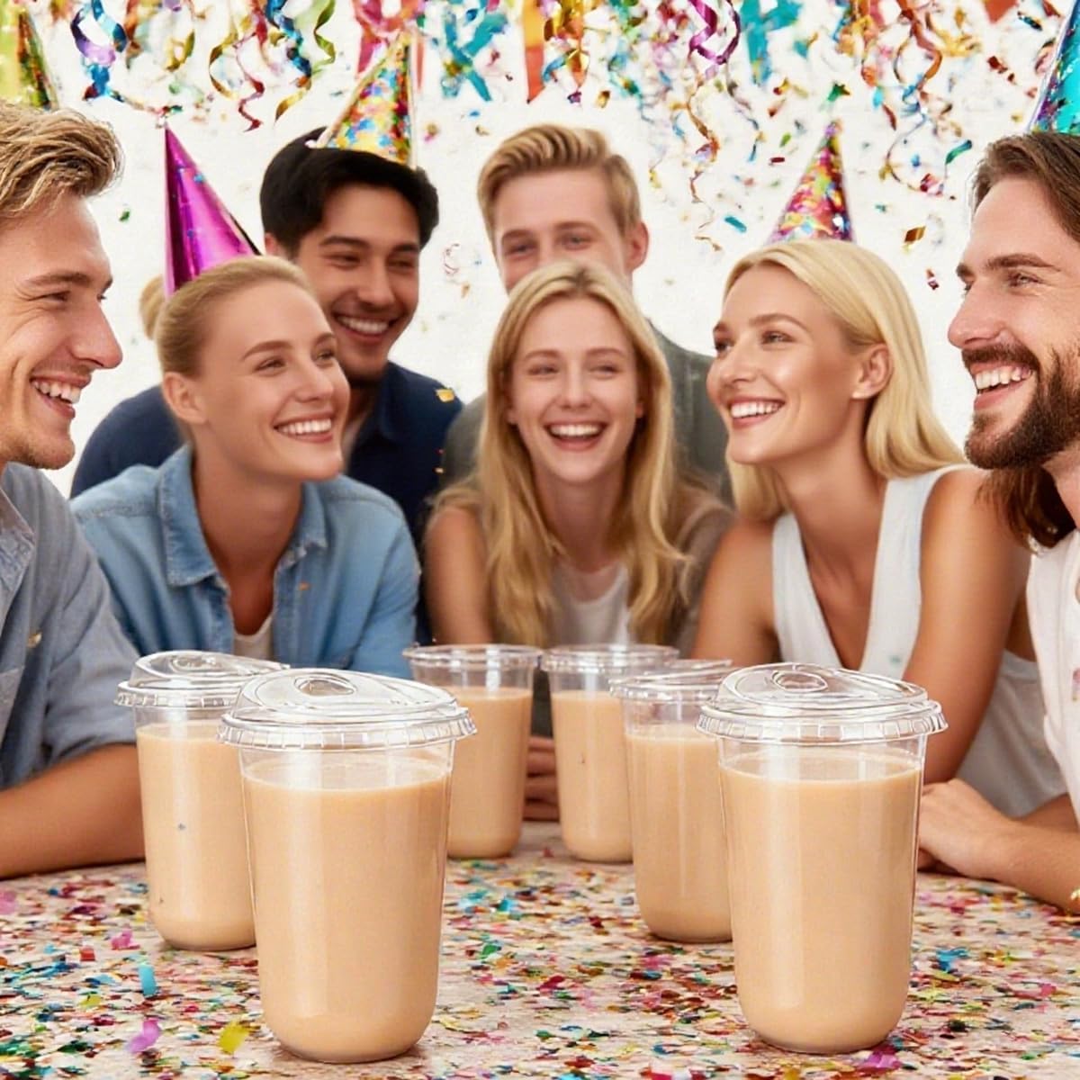 Clear Plastic Cups with Lids, 16 oz, 50 Pack Disposable Beverage Containers for Iced Coffee, Smoothie, Milkshake, Cold Drinks, Party Catering - Image 8