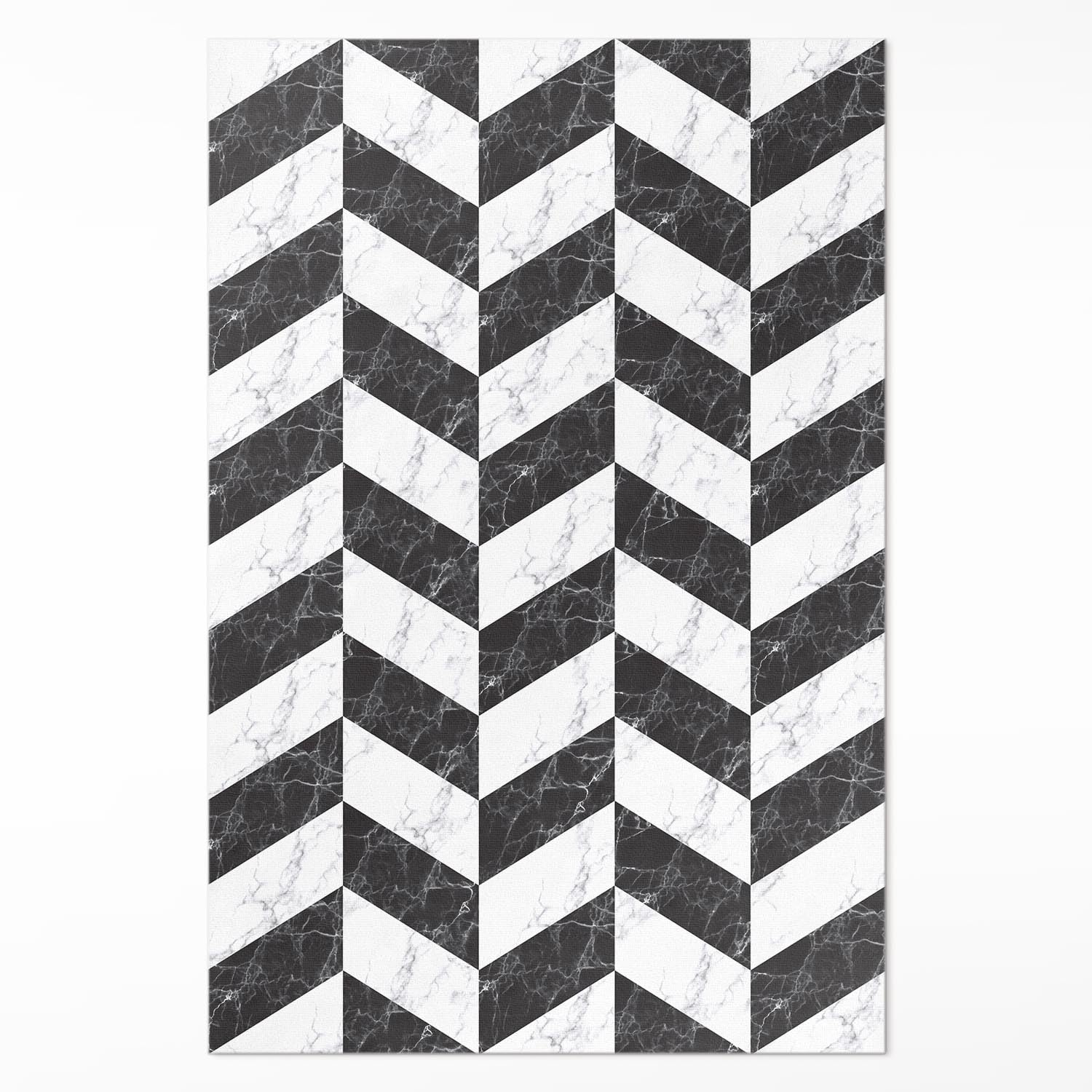 Tapis de sol vinyle moderne pour cuisine et salon lavable imitation marbre chic