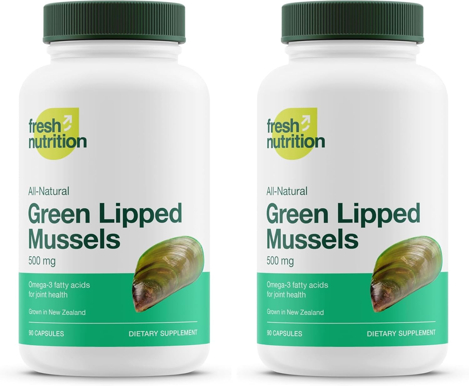 Green Lipped Mussel Capsules - Strongest DNA Verified from New Zealand - Perna Canaliculus Omega Supplement - May Promote Healthy Joints - 90 Capsules (Pack of 2)