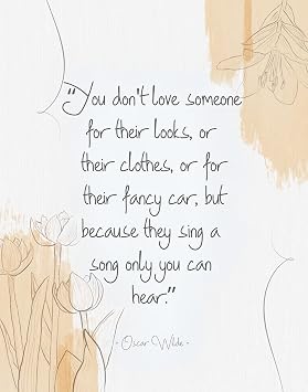 Oscar Wilde Quote, Romantic Wall Art Poster for Couples in Love - Anniversary, Birthday, Valentines Day Gift - Unframed 11 X 14 Inch Wall Decor By H+CO