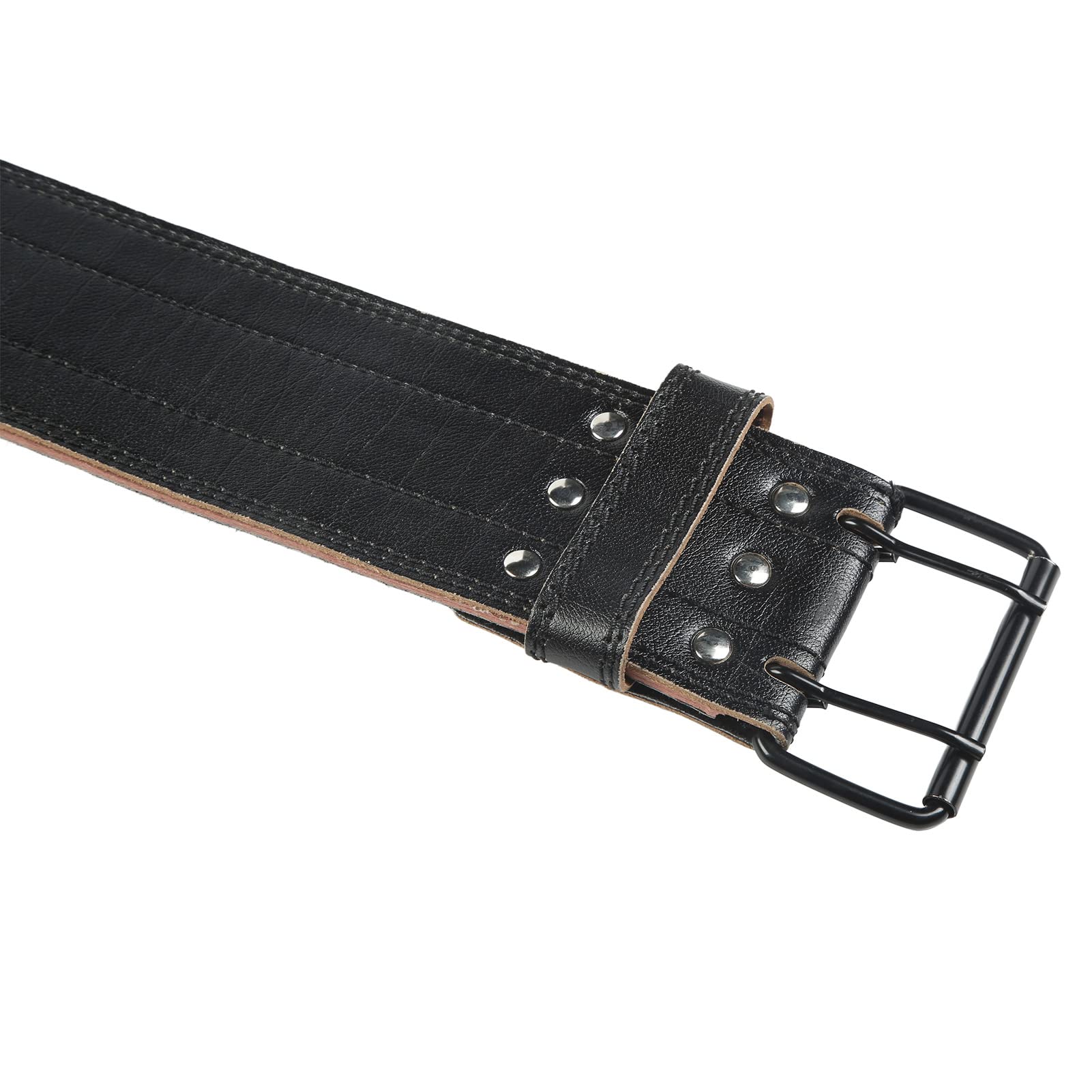 Ceinture d'haltérophilie en cuir, soutien lombaire pour l'entraînement de powerlifting avec boucle en acier, ceinture de musculation ajustable pour les squats, les soulevés de terr